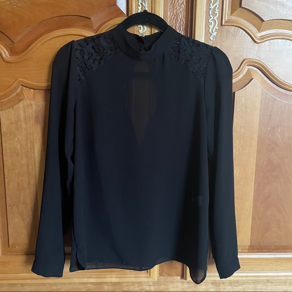 Tops - Black lace open back top